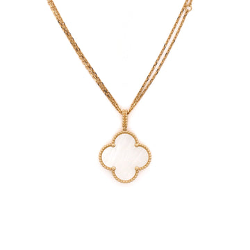 Van Cleef & Arpels Magic Alhambra Pendant Long Necklace 18K Yellow Gold and Mother of Pearl