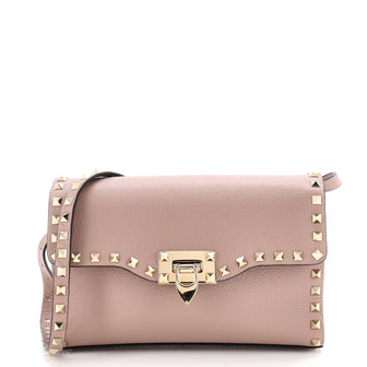 Valentino Garavani Rockstud Flip Lock Flap Bag Leather Medium