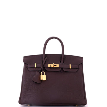 Hermes Birkin Handbag Brown Togo with Gold Hardware 25