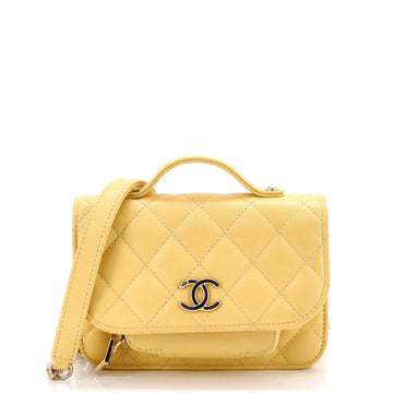 Chanel Business Affinity Flap Clutch with Chain Quilted Caviar