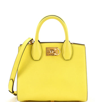 Salvatore Ferragamo Studio Top Handle Box Bag Leather Small