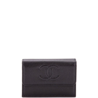 Chanel Timeless CC Trifold Flap Wallet Caviar Small