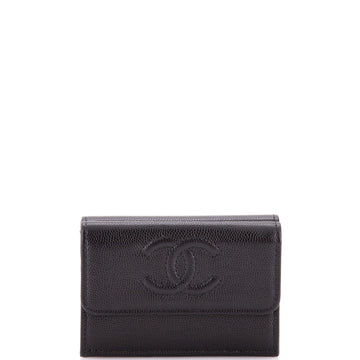 Chanel Timeless CC Trifold Flap Wallet Caviar Small