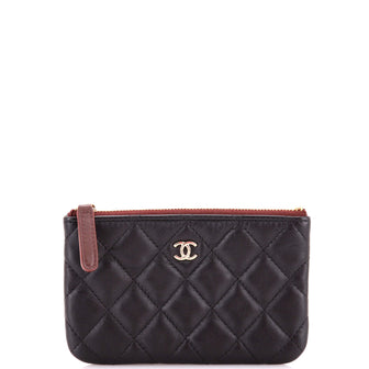 Chanel Classic O Case Pouch Quilted Lambskin Mini