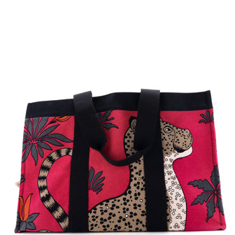 Hermes Beach Bag Printed Toile Maxi