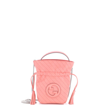 Gucci Blondie NM Bucket Bag Diagonal Quilted Leather Mini