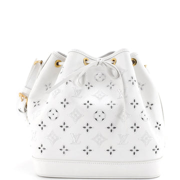 Louis Vuitton Petit Noe NM Handbag Monogram Cutout Broderie Leather