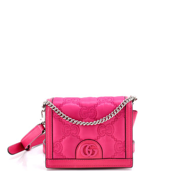 Gucci GG Marmont Flap Messenger Bag GG Matelasse Nylon with Leather Mini