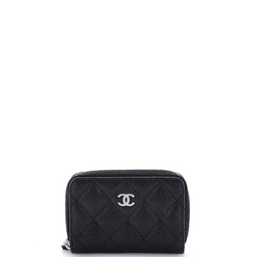Chanel CC Zip Coin Purse Quilted Caviar Small
