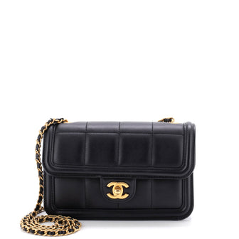 Chanel CC Chocolate Bar Flap Bag Quilted Lambskin Mini