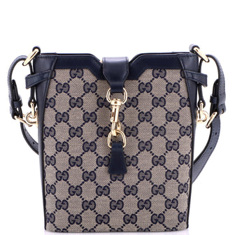 Gucci Bucket Bag GG Canvas with Leather Mini