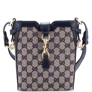 Gucci Bucket Bag GG Canvas with Leather Mini