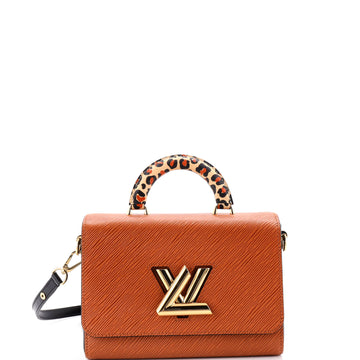 Louis Vuitton Twist Top Handle Bag Epi Leather with Wild at Heart Leopard Print Coated Canvas MM