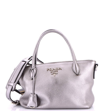 Prada Dual Strap Zip Tote Vitello Daino Small