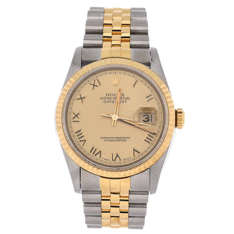 Rolex Oyster Perpetual Datejust Automatic Watch Stainless Steel and Yellow Gold 36