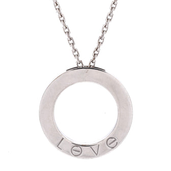 Cartier 3 Diamonds Love Pendant Necklace 18K White Gold and Diamonds