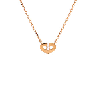 Cartier C Heart de Cartier Pendant Necklace 18K Rose Gold with Diamond XS