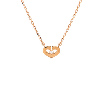 Cartier C Heart de Cartier Pendant Necklace 18K Rose Gold with Diamond XS