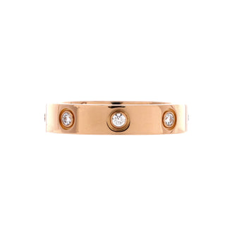 Cartier Love Wedding Band 8 Diamonds Ring 18K Rose Gold with Diamonds