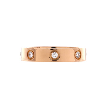 Cartier Love Wedding Band 8 Diamonds Ring 18K Rose Gold with Diamonds