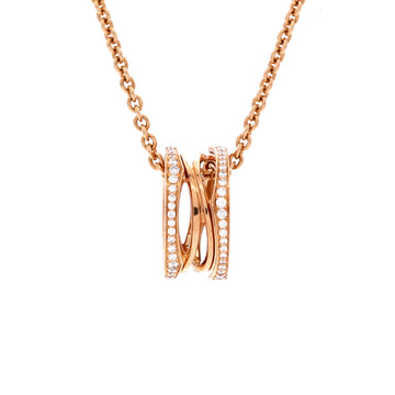 Bvlgari B.Zero1 Open Design Legend Zaha Hadid Pendant Necklace 18K Rose Gold with Diamonds