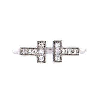 Tiffany & Co. T Wire Ring 18K White Gold with Diamonds