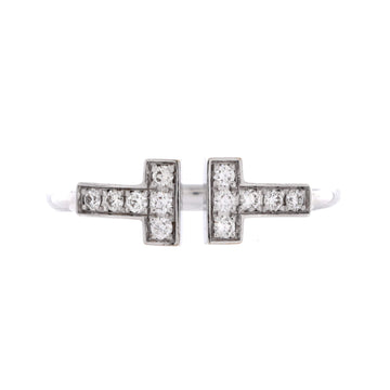 Tiffany & Co. T Wire Ring 18K White Gold with Diamonds