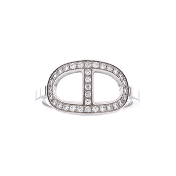 Hermes Chaine d'Ancre Contour Ring 18K White Gold and Diamonds Medium