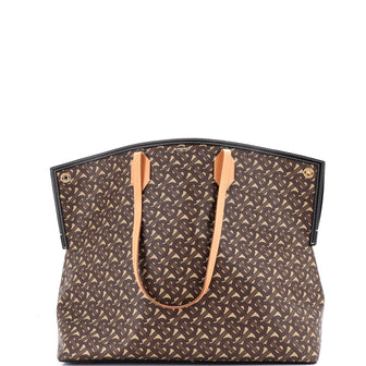 Burberry Society Tote Monogram E-Canvas Large