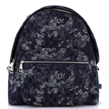 Gucci Zip Front Pocket Backpack Camouflage GG Denim