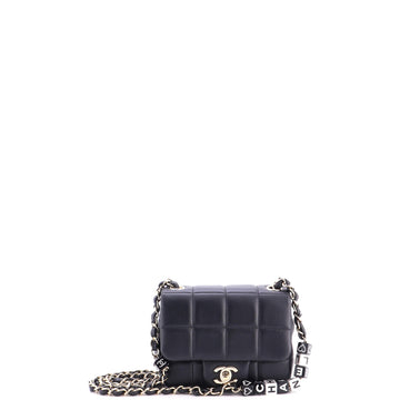 Chanel Monacoco Logo Blocks Square Flap Bag Quilted Lambskin with Resin Mini