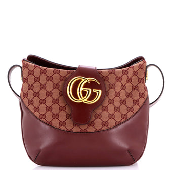 Gucci Arli Crossbody Bag Leather and GG Canvas Medium