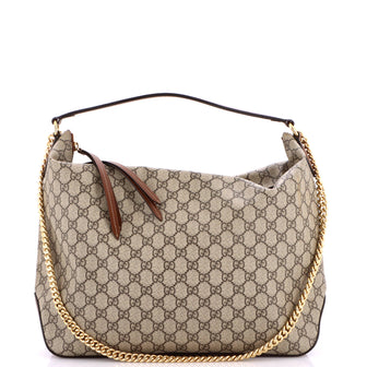Gucci Chain Hobo GG Coated Canvas Large