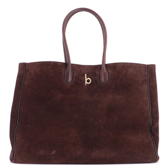 Burberry Rocking Horse Tote Bag Leather with Suede Large