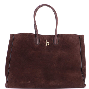 Burberry Rocking Horse Tote Bag Leather with Suede Large