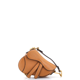 Christian Dior Saddle Handbag Leather Micro
