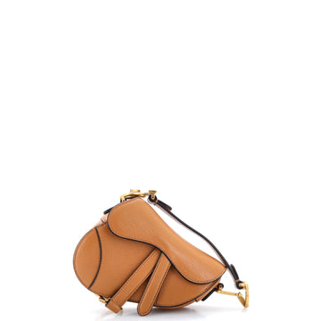 Christian Dior Saddle Handbag Leather Micro
