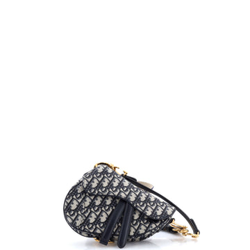 Christian Dior Saddle Handbag with Strap Oblique Canvas Mini