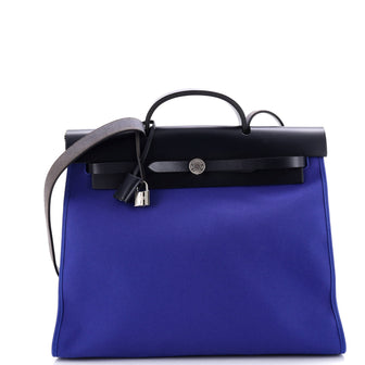 Hermes Herbag Zip Leather and Toile 39