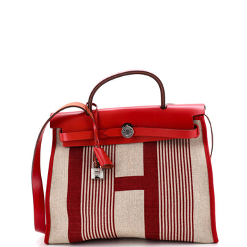 Hermes Herbag Zip H Vibration Toile and Leather 31