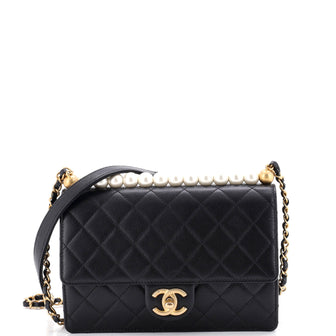 Chanel Chic Pearls Flap Bag Quilted Lambskin Small