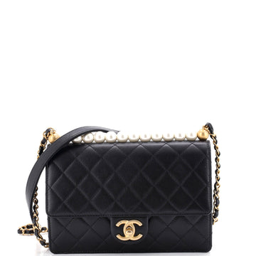 Chanel Chic Pearls Flap Bag Quilted Lambskin Small