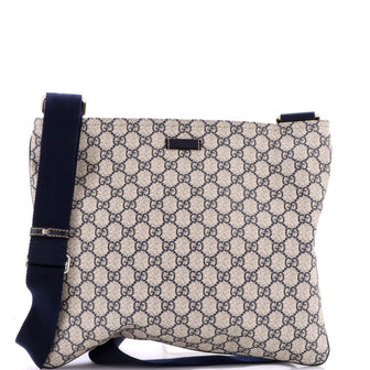 Gucci Zip Top Messenger Bag GG Coated Canvas Large