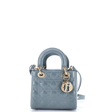 Christian Dior Lady Dior Bag Cannage Quilt Patent Small