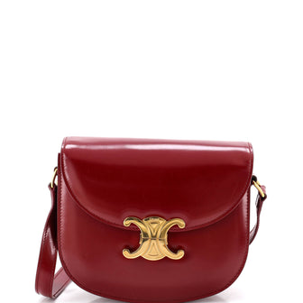 Celine Triomphe Besace Clea Flap Bag Leather