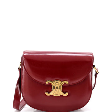 Celine Triomphe Besace Clea Flap Bag Leather