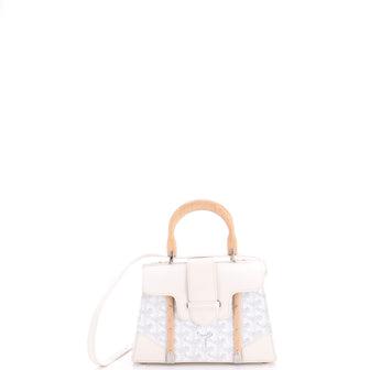 Goyard Structured Saigon Top Handle Bag Coated Canvas with Leather Mini