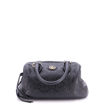 Gucci Star Shoulder Bag GG Embossed Leather Small
