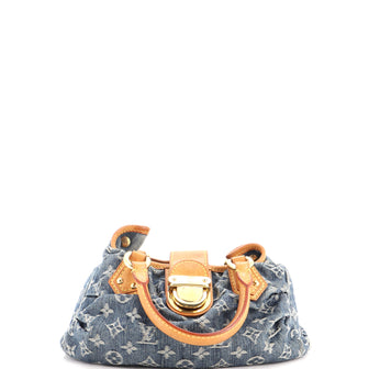 Louis Vuitton Pleaty Handbag Denim Small