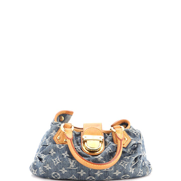 Louis Vuitton Pleaty Handbag Denim Small